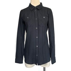 Nike 6.0 Black Snap Up Collared Long Sleeve Top Size Small